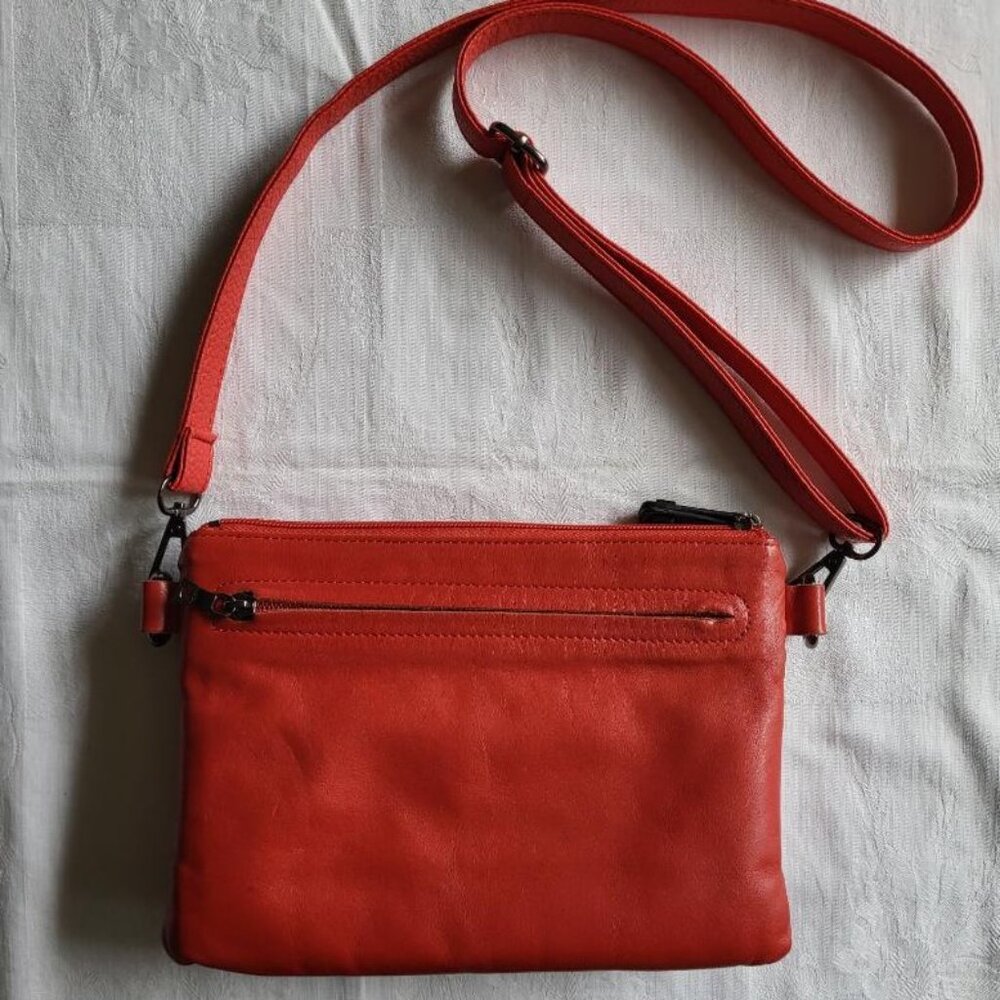 Red leather RUDSAK crossbody bag - Picture 2 of 15
